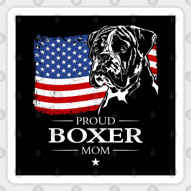 Proud Boxer Dog Mom American Flag patriotic dog Sticker by wilsigns